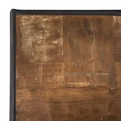 Macabane Meuble TV À Roulettes ALIDA 3 Tiroirs 3 Niches Bois Teck Recyclé Et Métal Sale