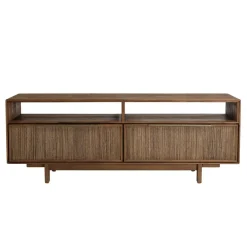 Macabane Meuble TV 2 tiroirs 2 niches en bois de teck recyclé Sale