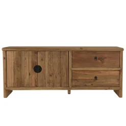 Macabane Meuble TV 2 tiroirs 2 portes bois pin recyclé SANDY Clearance