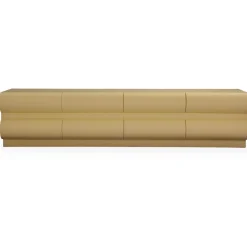 3S. x Home Meuble tv 8 tiroirs arrondis Mezade Bois Beige