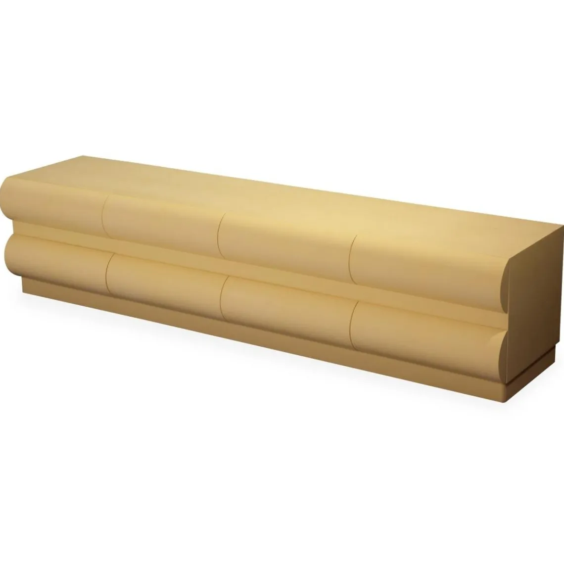 3S. x Home Meuble tv 8 tiroirs arrondis Mezade Bois Beige