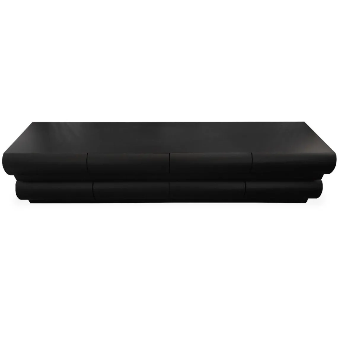 3S. x Home Meuble tv 8 tiroirs arrondis Mezade Bois Noir Outlet