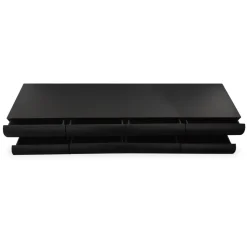 3S. x Home Meuble tv 8 tiroirs arrondis Mezade Bois Noir Outlet