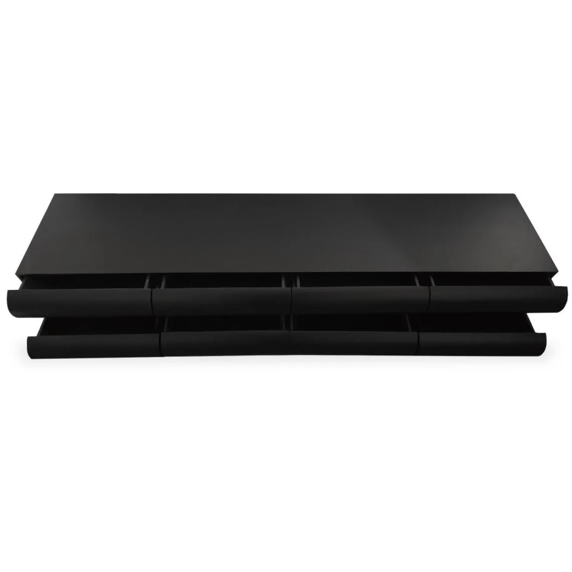 3S. x Home Meuble tv 8 tiroirs arrondis Mezade Bois Noir Outlet