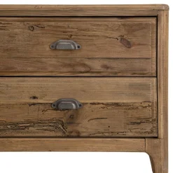 Macabane Meuble TV ANDRIAN 6 Tiroirs Bois Pin Recyclé New