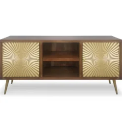 3S. x Home Meuble TV Bois et Or LUMINA Outlet