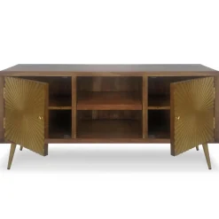 3S. x Home Meuble TV Bois et Or LUMINA Outlet