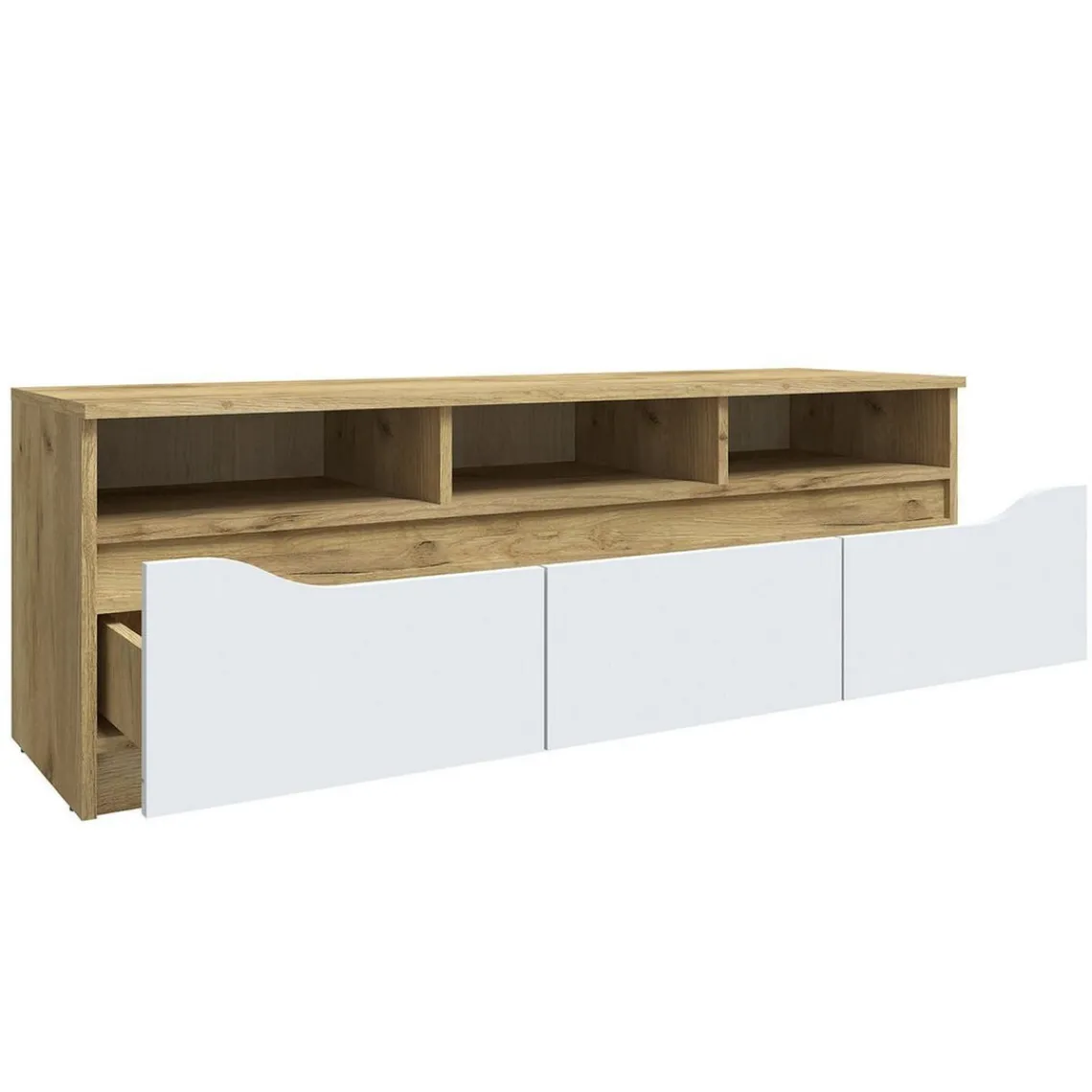 3S. x Home Meuble TV 130cm Chêne Et Blanc Online