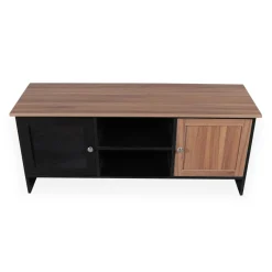 3S. x Home Meuble TV contemporain 2 portes Franck Bois et Noir Clearance