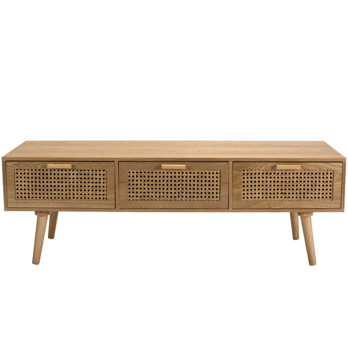 Macabane Meuble TV couleur naturel 3 tiroirs cannage - RODRIGO Clearance