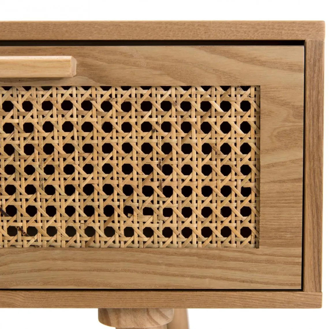 Macabane Meuble TV couleur naturel 3 tiroirs cannage - RODRIGO Clearance