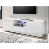 3S. x Home Meuble TV deux portes et 1 tiroir PRISMA laqué blanc brillant Online