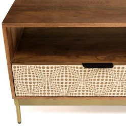 Macabane Meuble TV en bois de manguier 2 niches 2 tiroirs ALIX New