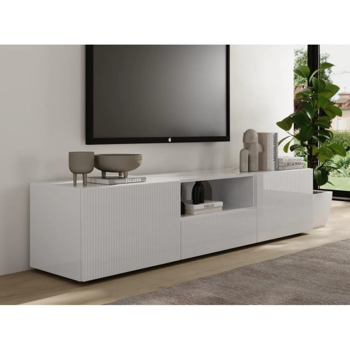 3S. x Home Meuble TV en Panneau de particules New