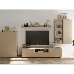 3S. x Home Meuble TV en Panneau de particules Bois blanc Online