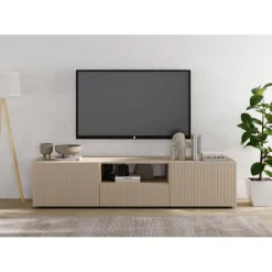 3S. x Home Meuble TV en Panneau de particules Bois blanc Online