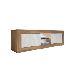 3S. x Home Meuble TV grande2 portes sans éclairage bicolore