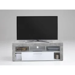 3S. x Home Meuble TV gris béton blanc ONIA Clearance