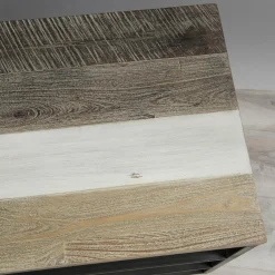 Macabane Meuble TV LEANDRE Avec 2 Étagères Bois Et Métal Best