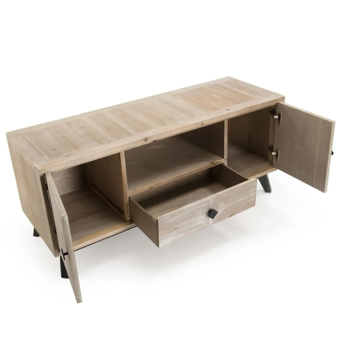 Macabane Meuble Tv MANDY Scandi 2 Portes 1 Tiroir 1 Niche Online