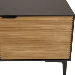 Macabane Meuble TV marron, noir 2 p. 1 tiroir 1 niche Pin pieds métal Hot