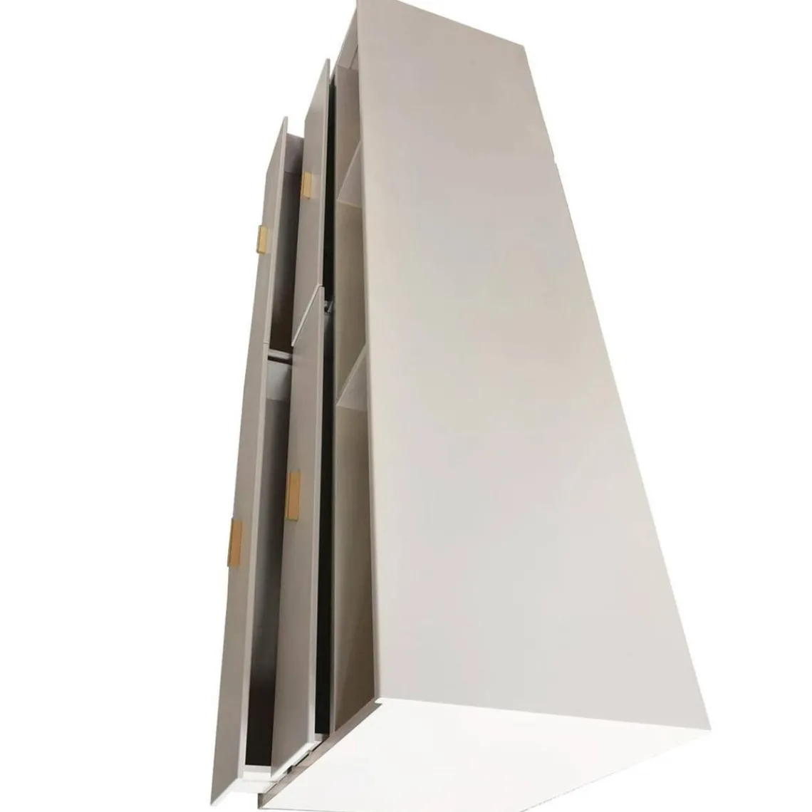 3S. x Home Meuble TV moderne 4 tiroirs Taupe clair et Or Best