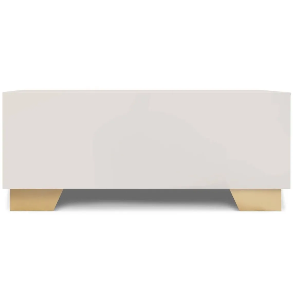 3S. x Home Meuble TV moderne 4 tiroirs Taupe clair et Or Best