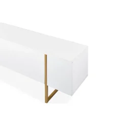 3S. x Home Meuble TV moderne avec 2 portes Valmain Blanc et Métal Or Online