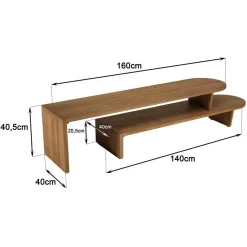 Macabane Meuble TV modulable 160x40cm en bois de teck recyclé naturel Clearance