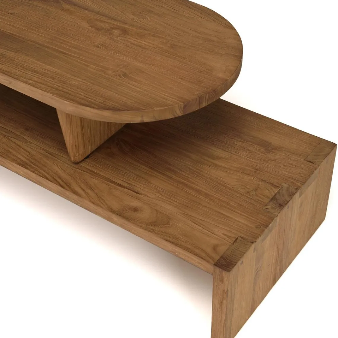 Macabane Meuble TV modulable 160x40cm en bois de teck recyclé naturel Clearance