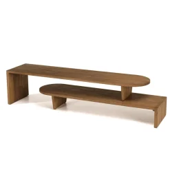 Macabane Meuble TV modulable 160x40cm en bois de teck recyclé naturel Clearance