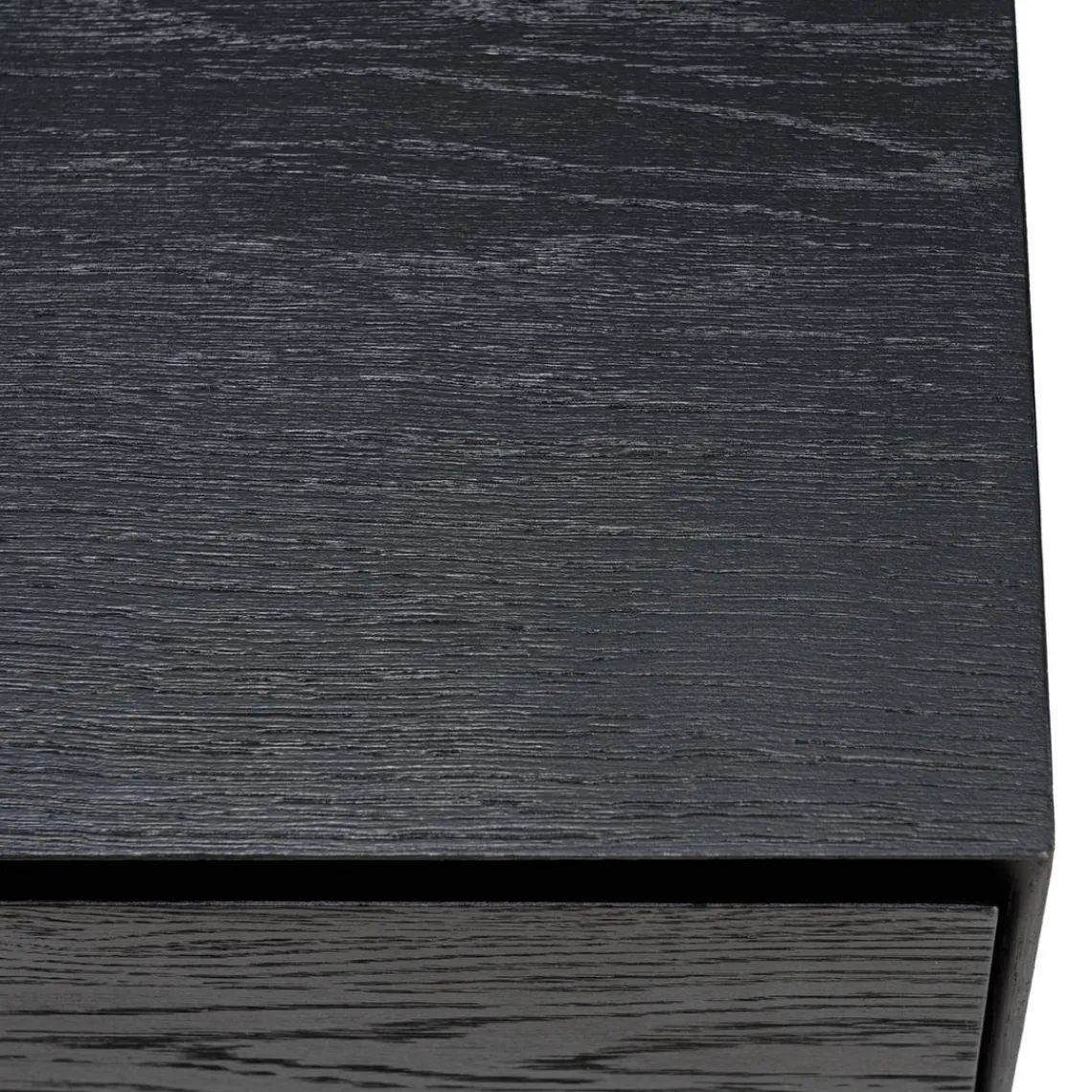 Macabane Meuble TV 1 porte 2 tiroirs pieds métal MAXENDRE Noir