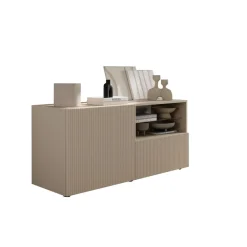 3S. x Home Meuble TV petit 1 porte 1 tiroir RIO Panneaux de particules de première qualité Portes en MDF Discount