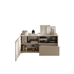 3S. x Home Meuble TV petit 1 porte 1 tiroir RIO Panneaux de particules de première qualité Portes en MDF Discount