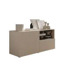 3S. x Home Meuble TV petit 1 porte 1 tiroir RIO Panneaux de particules de première qualité Portes en MDF Discount