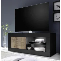 3S. x Home Meuble TV petit1 porte sans éclairage bicolore Best