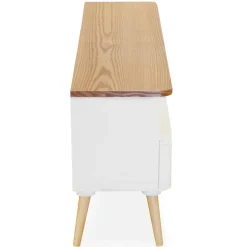 3S. x Home Meuble TV Scandinave Bois Blanc ACHUMAWI