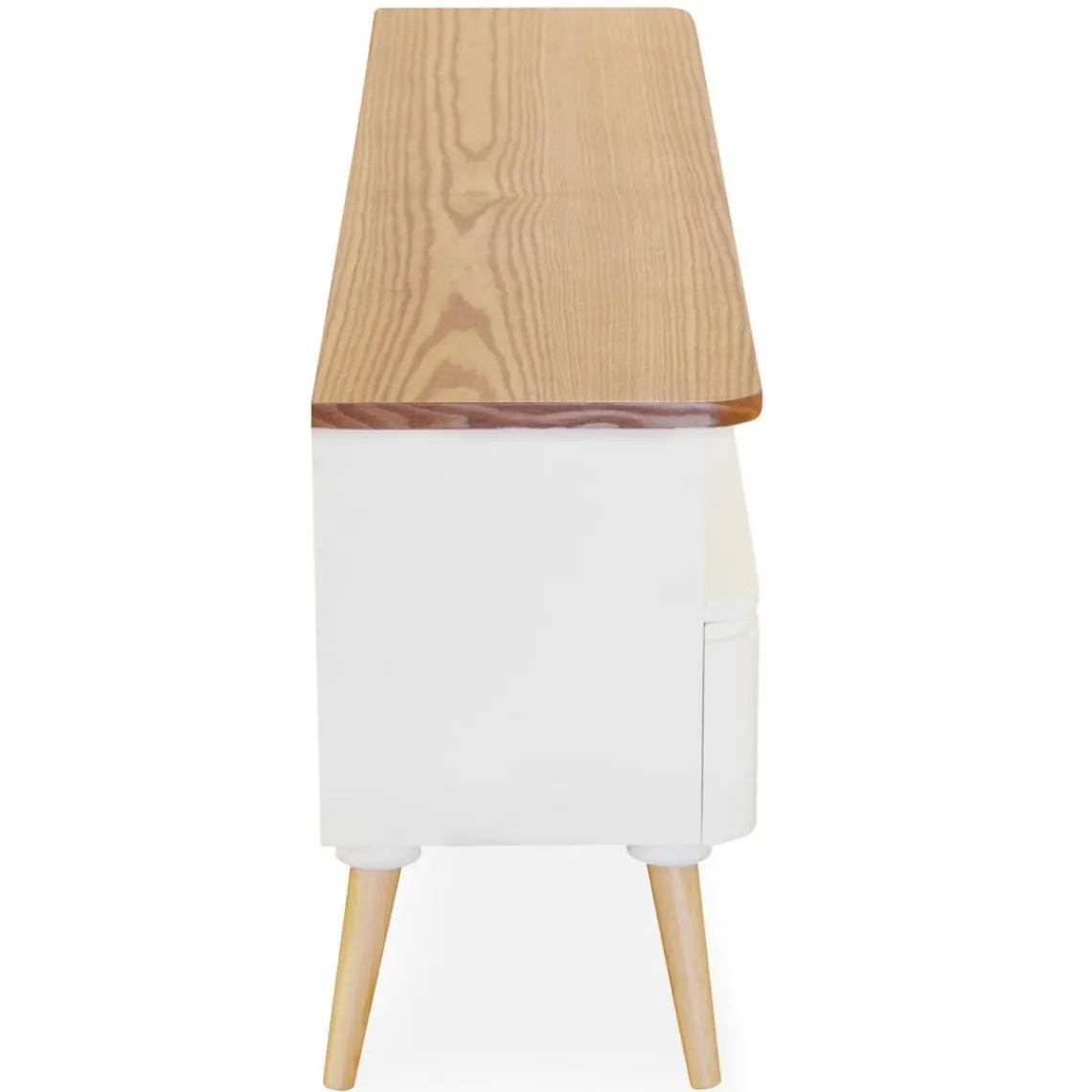 3S. x Home Meuble TV Scandinave Bois Blanc ACHUMAWI
