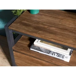 Macabane Meuble Tv SIXTINE 3 Tiroirs Et 1 Étagère Bois Teck Recyclé Et Métal