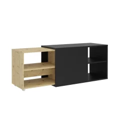 3S. x Home Meuble TV SLIDE 2 anthracite et naturel Outlet