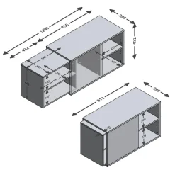 3S. x Home Meuble TV SLIDE 2 anthracite et naturel Outlet