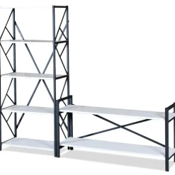 3S. x Home Meuble TV style industriel MARCADET 120cm Blanc Sale