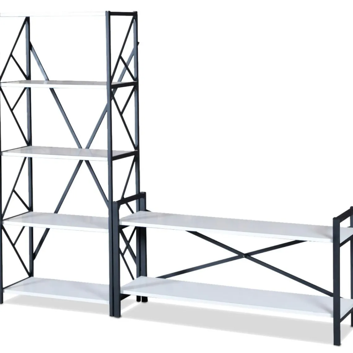 3S. x Home Meuble TV style industriel MARCADET 120cm Blanc Sale