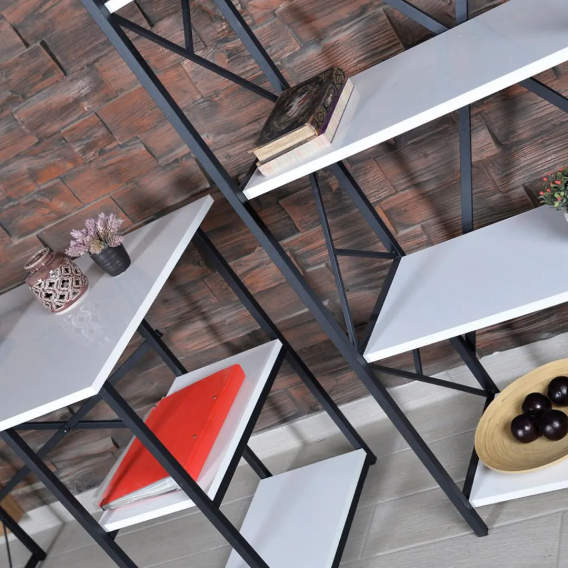 3S. x Home Meuble TV style industriel MARCADET 120cm Blanc Sale