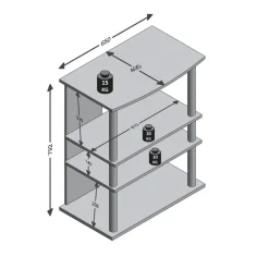 3S. x Home Meuble TV VARIANT 7 4 plateaux sur roulettes Best