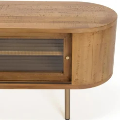 Macabane Meuble TV YSEULT 2 portes coulissantes en verre Hot