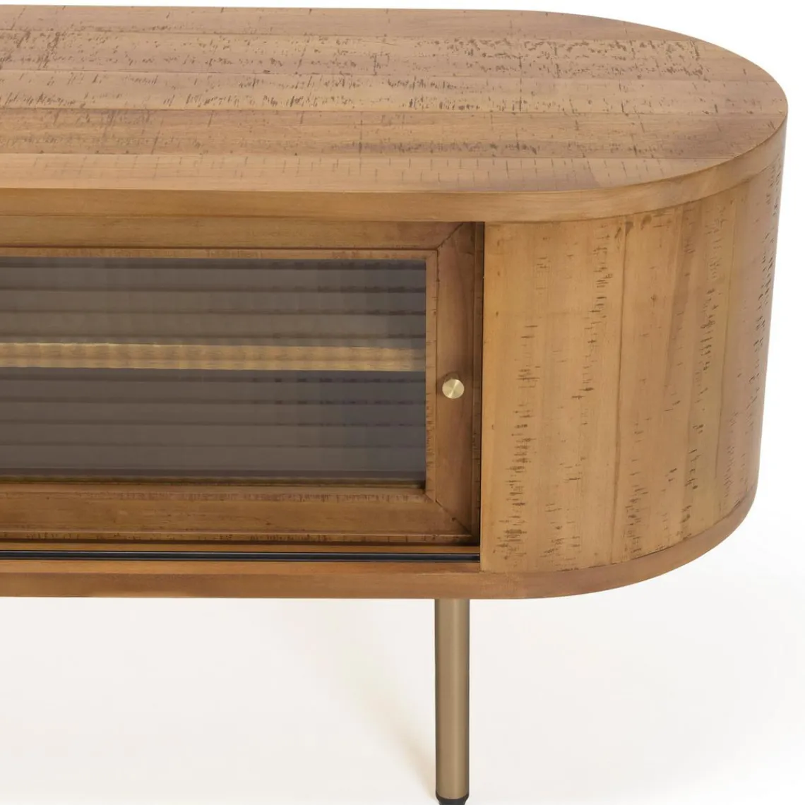 Macabane Meuble TV YSEULT 2 portes coulissantes en verre Hot