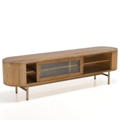 Macabane Meuble TV YSEULT 2 portes coulissantes en verre Hot