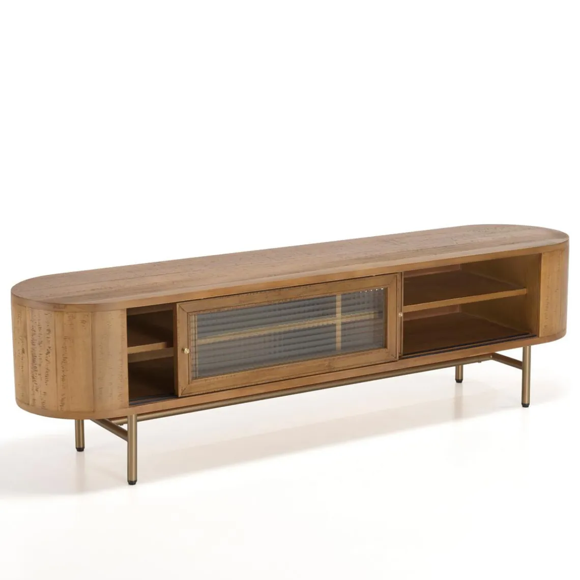 Macabane Meuble TV YSEULT 2 portes coulissantes en verre Hot