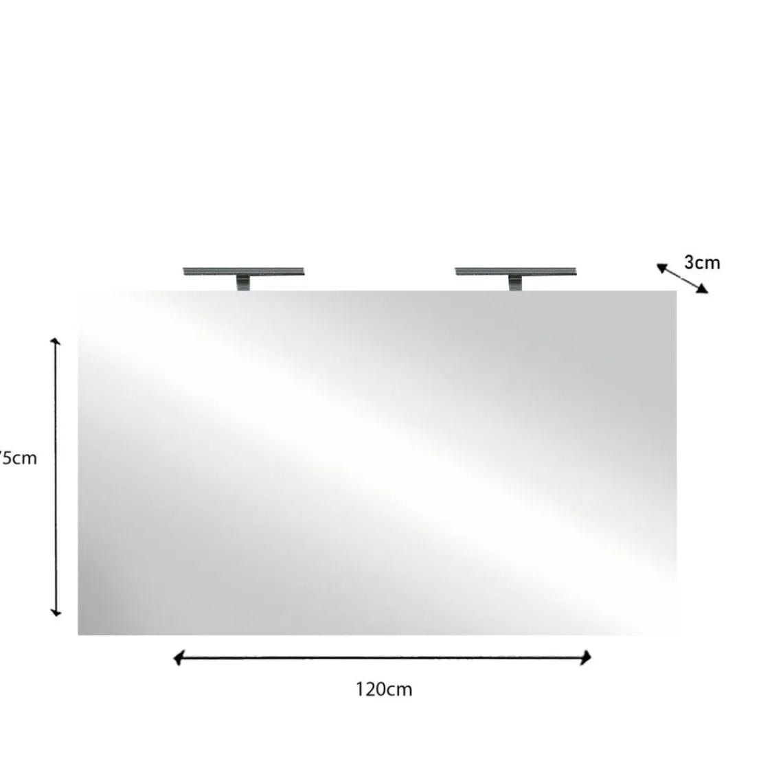 3S. x Home Miroir avec 2 led Largeur 120 cm New